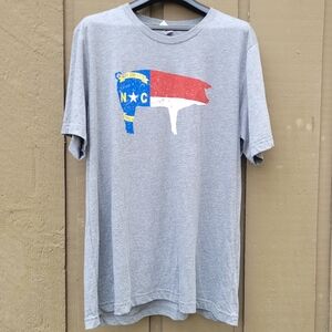 Bella Canvas Gray NC Flag Graphic Tee